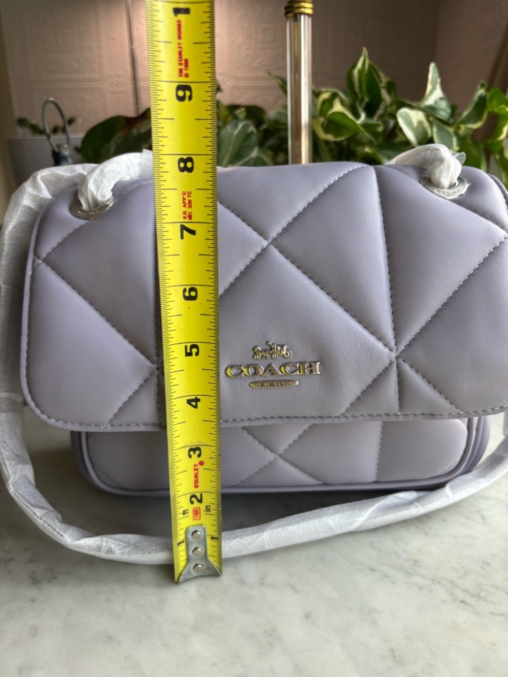 Coach Quilted Shoulder Bag in Lavender Purple with Silver Hardware - Picture 8 of 13